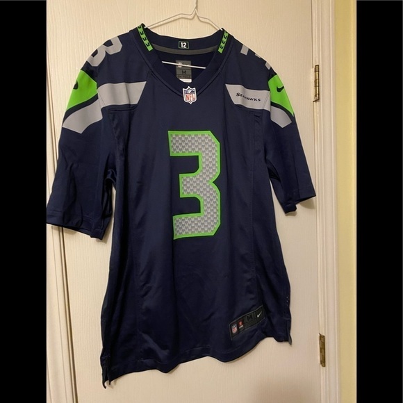 Men's Seattle Seahawks Russell Wilson Nike College Navy Game Player Jersey M